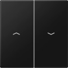 Jung - Enjoliveur double doigt cde volet roulant / LS 990 noir mat