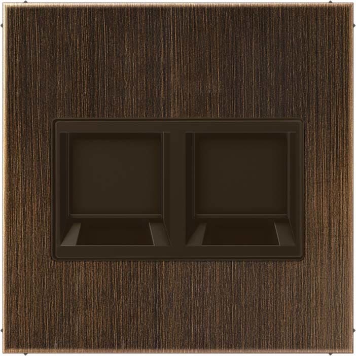Jung - Enjo pour deux noyaux Modular Jack / LS 990 Laiton ancien