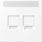 Jung - Enjo avec PE pour deux noyaux Modular Jack / LS 990 Blanc mat