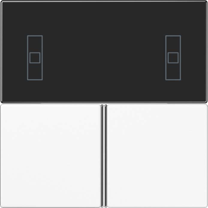 Jung - Module de touche 2 voies pour TH digital, complet / LS 990 noir mat