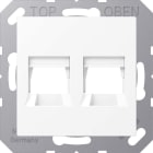 Jung - Enjo + support pour prise RJ 45 - 2 noyaux 6WE et 8WE / A 500 blanc mat