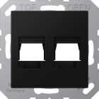 Jung - Enjo + support pour prise RJ 45 - 2 noyaux TE-CONNECT. / A 500 noir mat