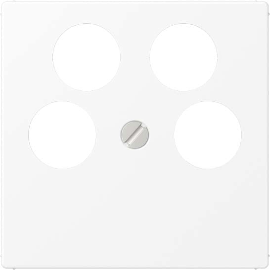 Jung - Enjoliveur prise TV-FM-2xSAT / série A 500 blanc mat