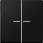 Jung - Enjo double touche à voyant pour mécanisme BP-BCU F10 A10xxxST / A 500 Noir mat