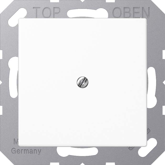 Jung - Enjoliveur + support sortie de fils / Série A 500 blanc mat