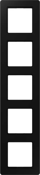 Jung - Cadre de finition 5 postes / Série A 500 Flow noir mat