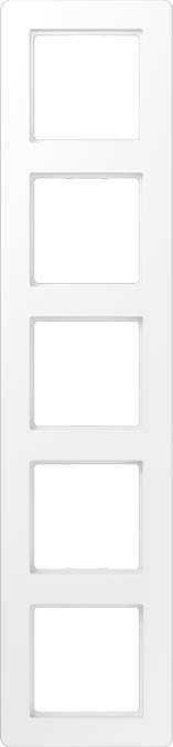 Jung - Cadre de finition 5 postes / Série A 500 Flow blanc mat