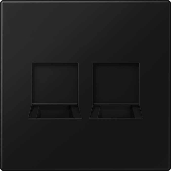 Jung - Enjo LS 990 + support pour prise RJ 45 - 2 noyaux TE-CONNECT. / LS 990 noir mat