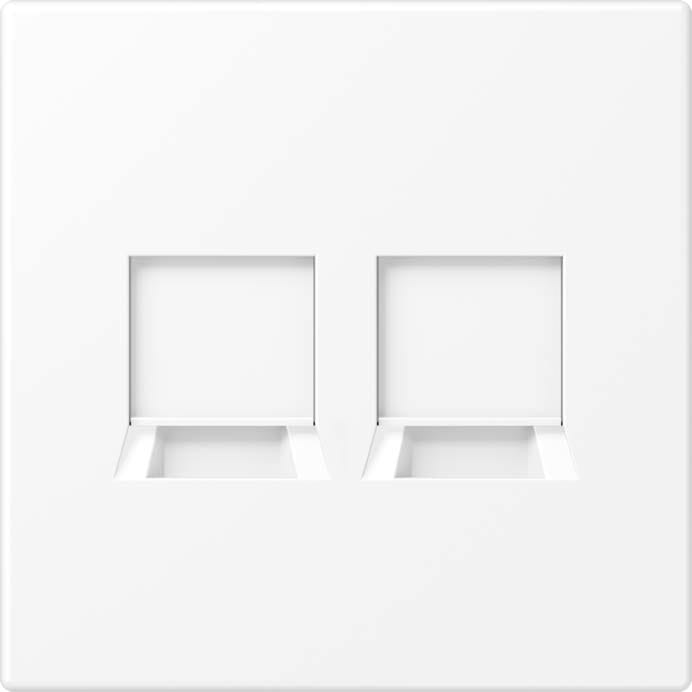 Jung - Enjo LS 990 + support prise RJ 45 - 2 noyaux TE CONNECT. / LS 990 blanc mat