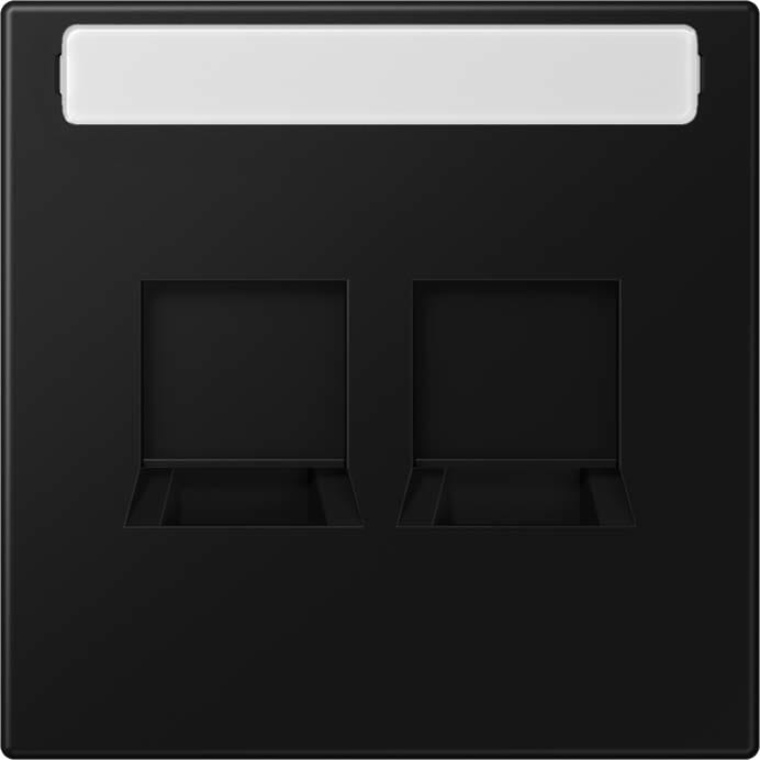 Jung - Enjo LS 990 + support pour prise RJ 45 - 2 noyaux TE-CONNECT. / LS 990 noir mat