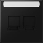 Jung - Enjo LS 990 + support pour prise RJ 45 - 2 noyaux TE-CONNECT. / LS 990 noir mat