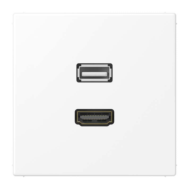 Jung - Connecteur Multimédia 1 x HDMI + USB 2.0 / LS 990 Blc Mat