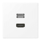 Jung - Connecteur Multimédia 1 x HDMI + USB 2.0 / LS 990 Blc Mat