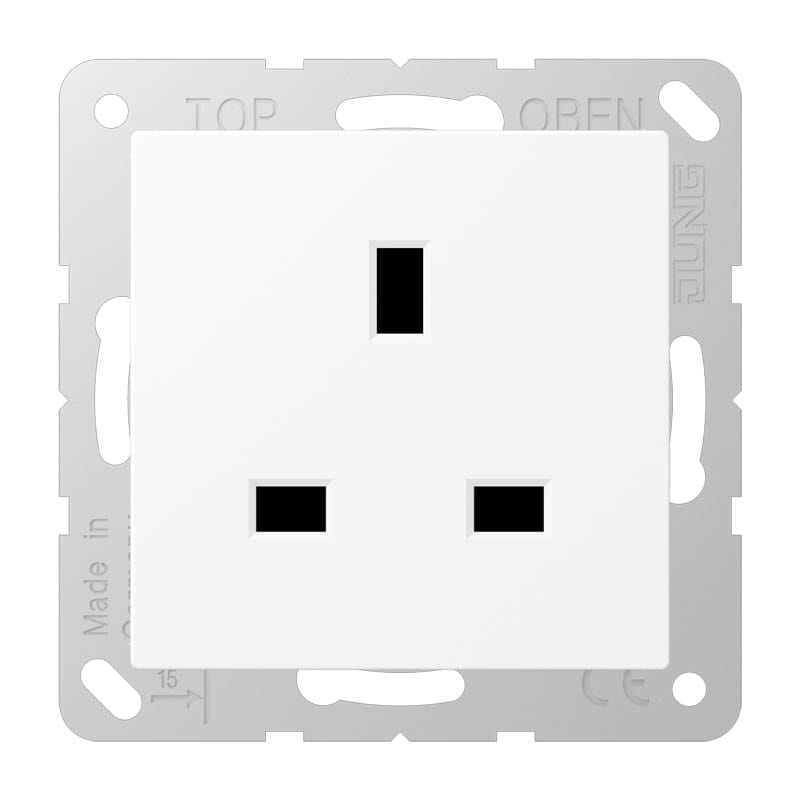 Jung - Prise British standard - A 500 Blanc Mat