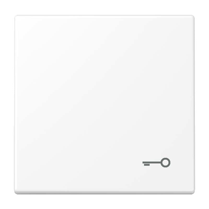 Jung - Enjoliveur simple touche avec symbole "gâche" / LS 990 Blanc Mat