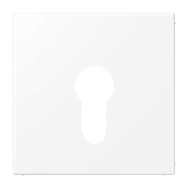 Jung - Enjoliveur pour IN et BP à clé version plate / LS 990 Blanc Mat