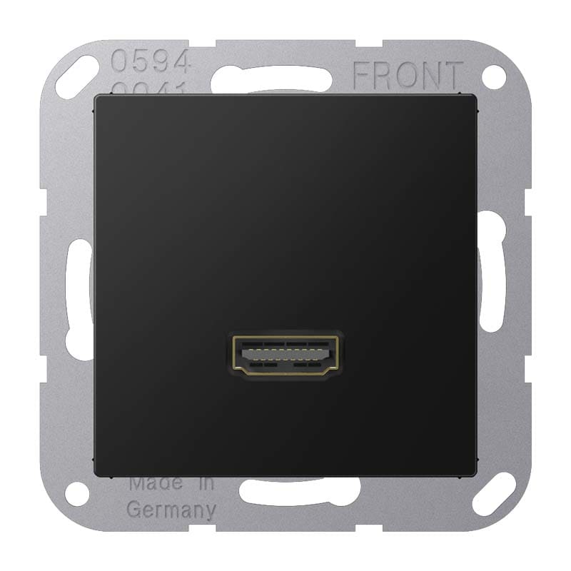 Jung - Connecteur Multimédia 1 x HDMI 2.0 / A 500 Noir Mt