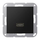 Jung - Connecteur Multimédia 1 x HDMI 2.0 / A 500 Noir Mt