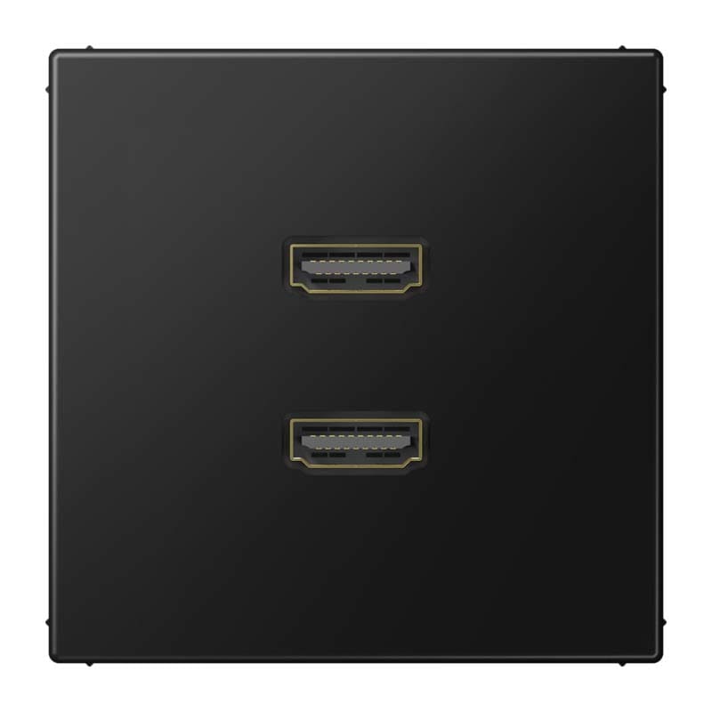 Jung - Connecteur Multimédia 2 x HDMI / LS 990 Noir Mt