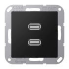 Jung - Connecteur Multimédia 2 x USB 2.0 / A 500 Noir Mt