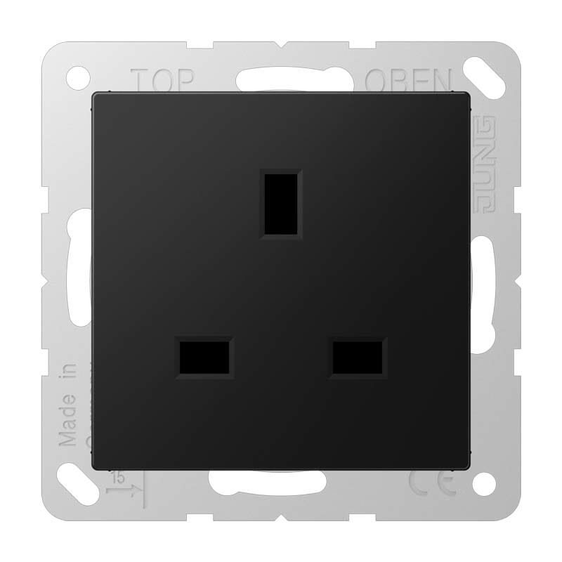 Jung - Prise British standard - A 500 Noir Mat