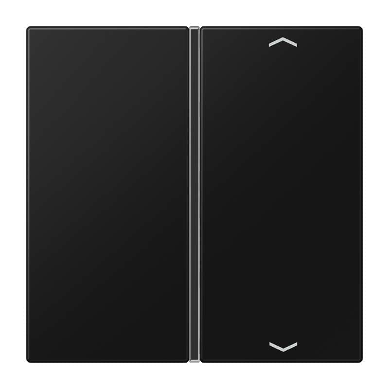 Jung - Touche 1 voie avec flèches platine F40 / LS 990 Noir Mat