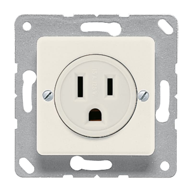 Jung - Prise US-Norm NEMA 15 Ampères / 50x50 mm Ivoire