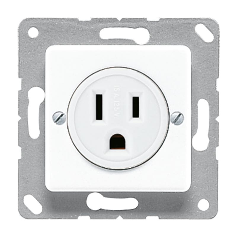 Jung - Prise US-Norm NEMA 15 Ampères / 50x50 mm Blanc