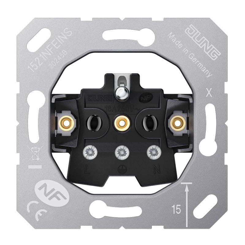 Jung - Mécanisme prise Franco/belge à griffes 2 pôles + terre 16 ampères
