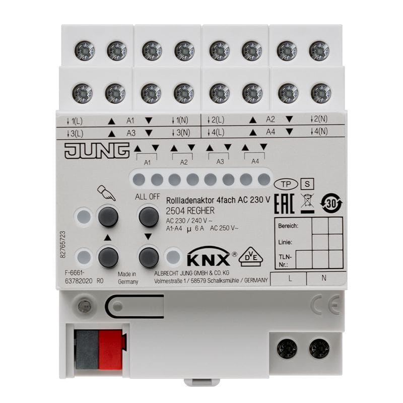 Jung - Actionneur VR 4 voies AC 110-230 V / KNX / Modulaire