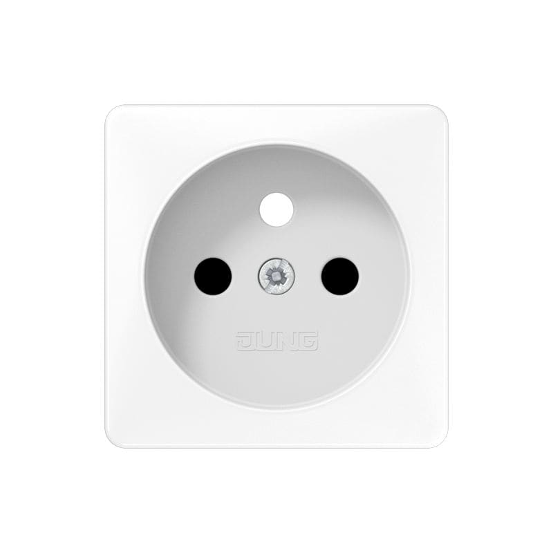 Jung - Enjoliveur 50x50 mm prise de courant 2P+T / blanc pour mécanisme  152...x