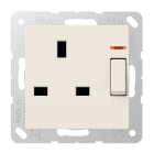 Jung - Prise standard BS  avec intterrupteur+voyant 13A 250 V / A 500 Ivoire