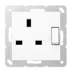 Jung - Prise standard BS  avec intterrupteur 13A 250 V / A 500 Nblanc