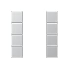 Jung - Kit touche complet 4 voies platine F50 / A 500 Aluminium