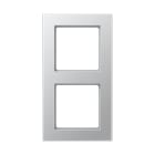 Jung - Cadre de finition 2 postes avec PE montage vertical, A 550 / Noir Mat