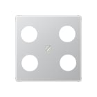 Jung - Enjoliveur pour prise TV-FM-SAT Hirschmann / A 500 Aluminium