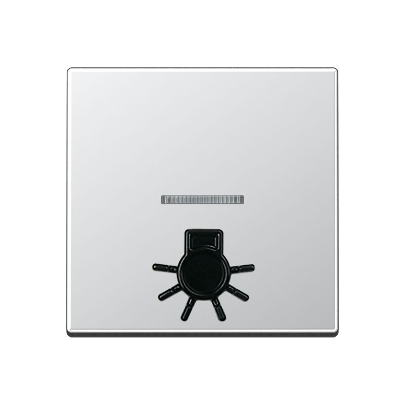 Jung - Enjoliveur avec symbole "lumière" en relief+voyant / Série A 500 Aluminium