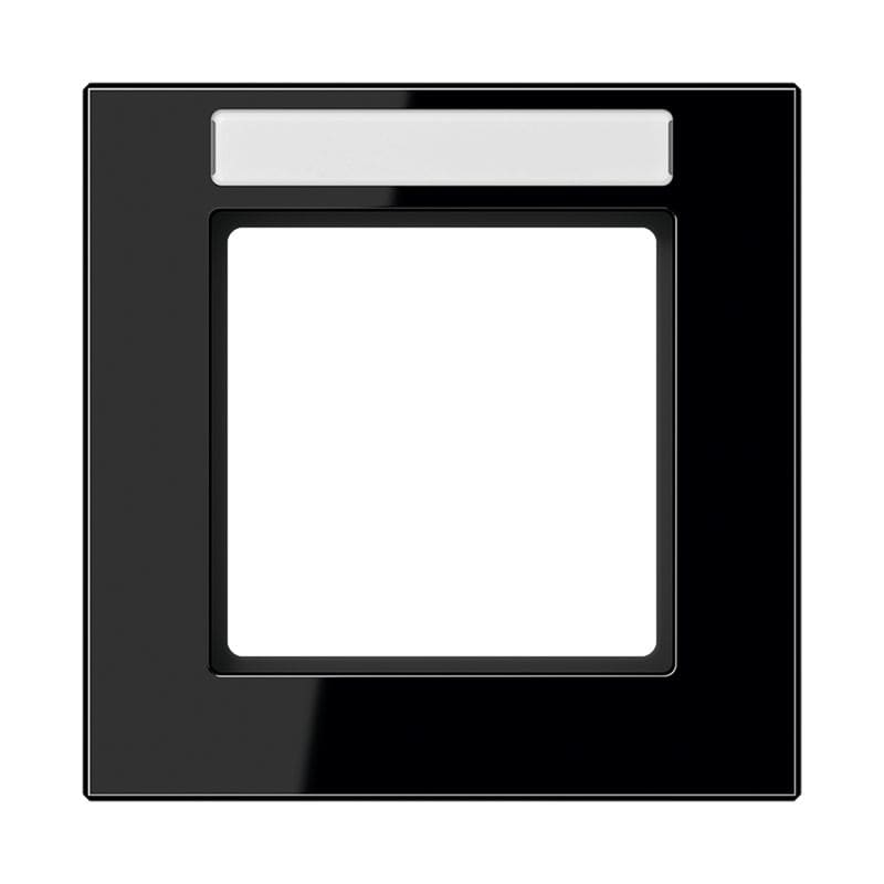 Jung - Cadre de finition 1 poste avec porte étiquette / Acréation Noir