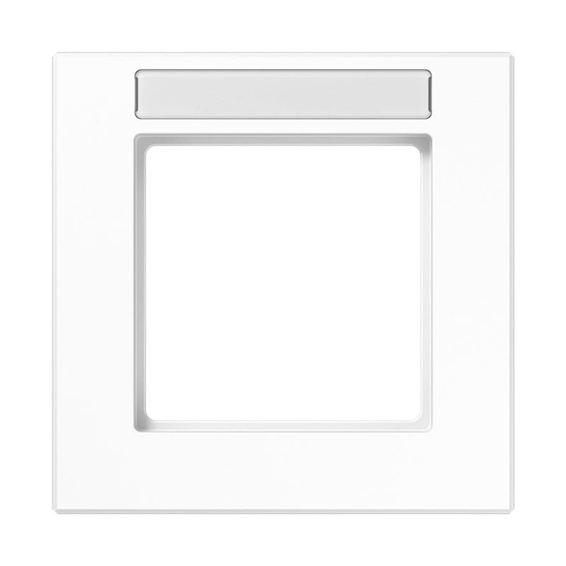 Jung - Cadre de finition 1 poste avec porte étiquette / Acréation Blanc