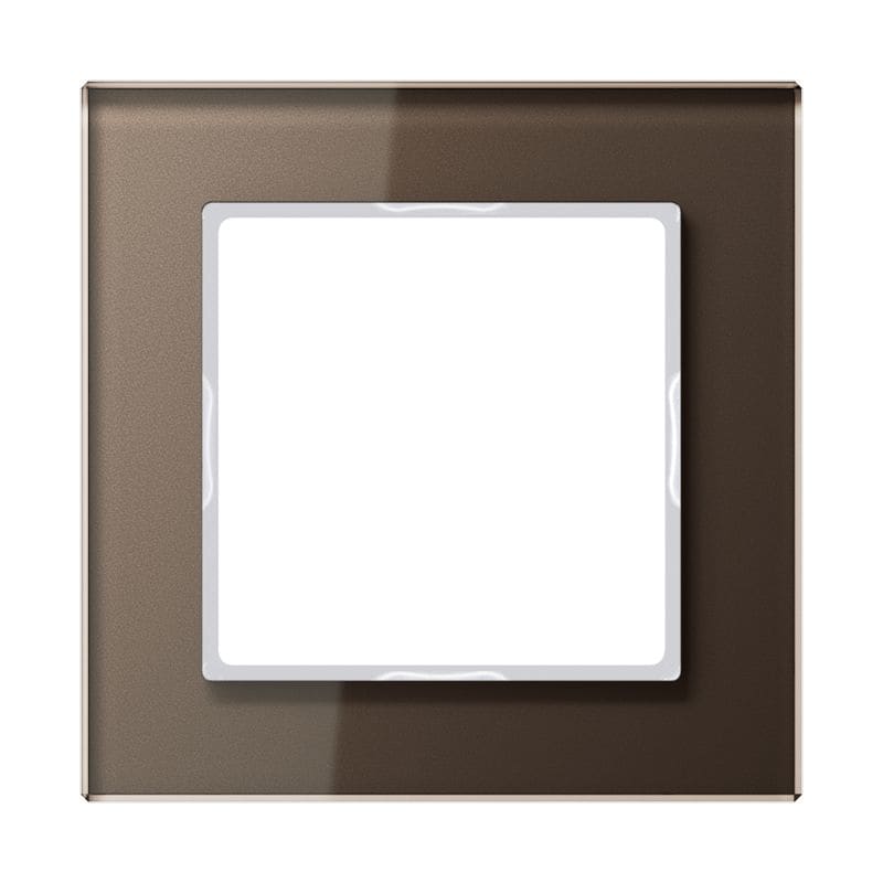 Jung - Cadre de finition 1 poste / Acréation Verre Moka