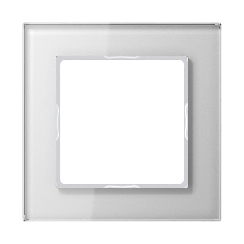 Jung - Cadre de finition 1 poste / Acréation Verre Blanc