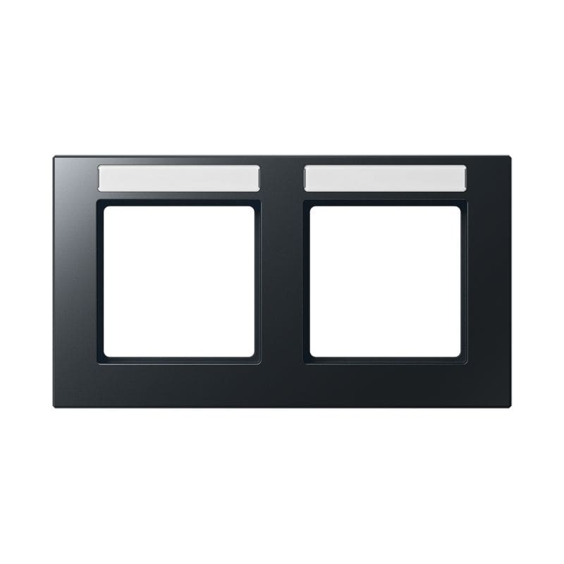 Jung - Cadre de finition 2 postes avec porte étiquette / Acréation Anthracite