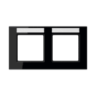 Jung - Cadre de finition 2 postes avec porte étiquette / Acréation Noir