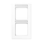 Jung - Cadre de finition 2 postes avec porte étiquette / Acréation Blanc