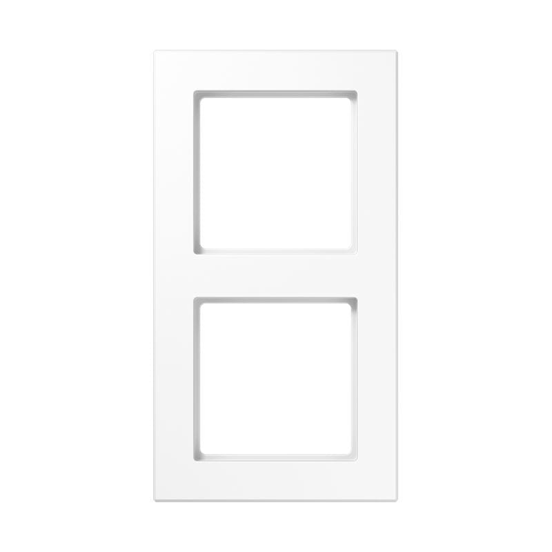 Jung - Cadre de finition 2 postes / Acréation Blanc