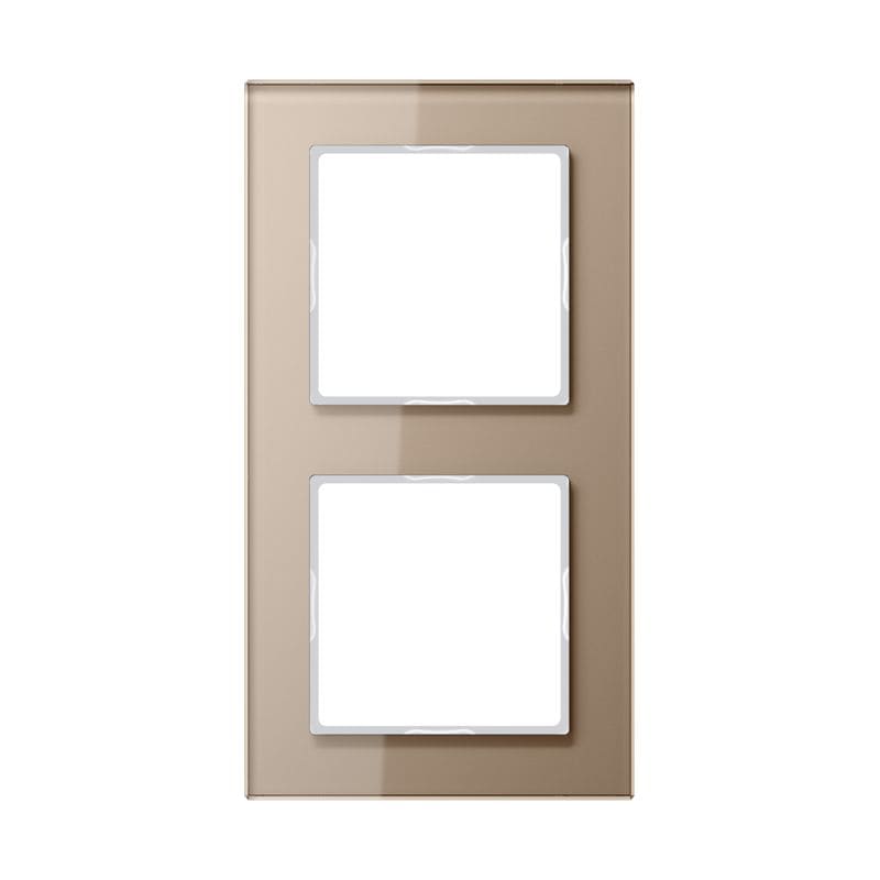 Jung - Cadre de finition 2 postes / Acréation Verre Champagne