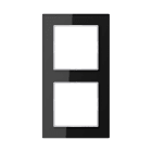Jung - Cadre de finition 2 postes / Acréation Verre Noir