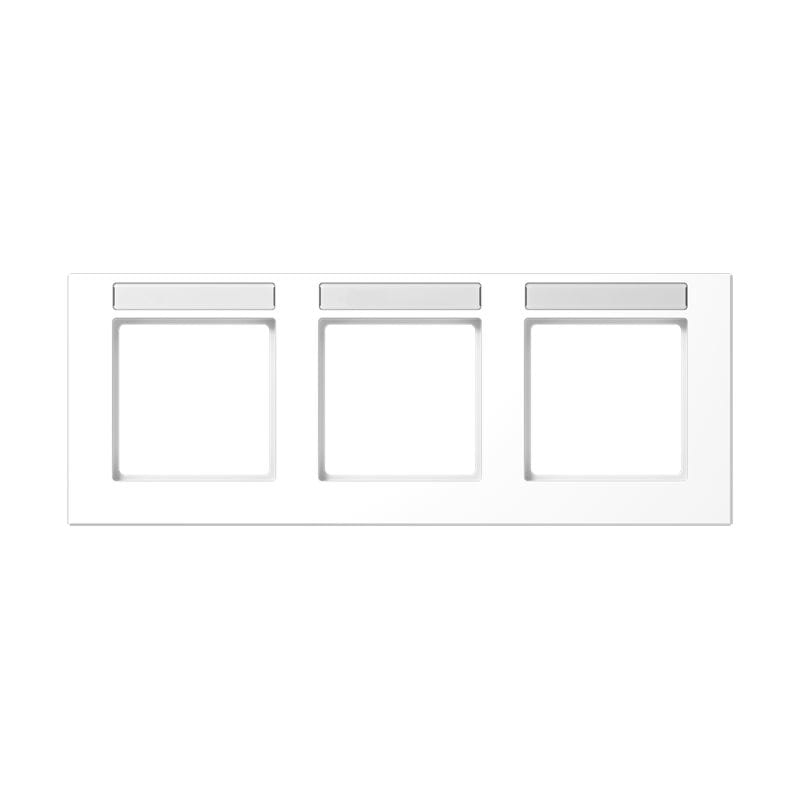 Jung - Cadre de finition 3 postes avec porte étiquette / Acréation Blanc
