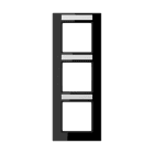 Jung - Cadre de finition 3 postes avec porte étiquette / Acréation Noir