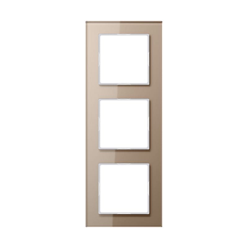 Jung - Cadre de finition 3 postes / Acréation Verre Champagne